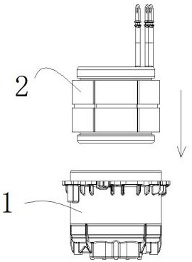 Assembling method for aligning and positioning through self-weight sinking in motor stator hot jacket process