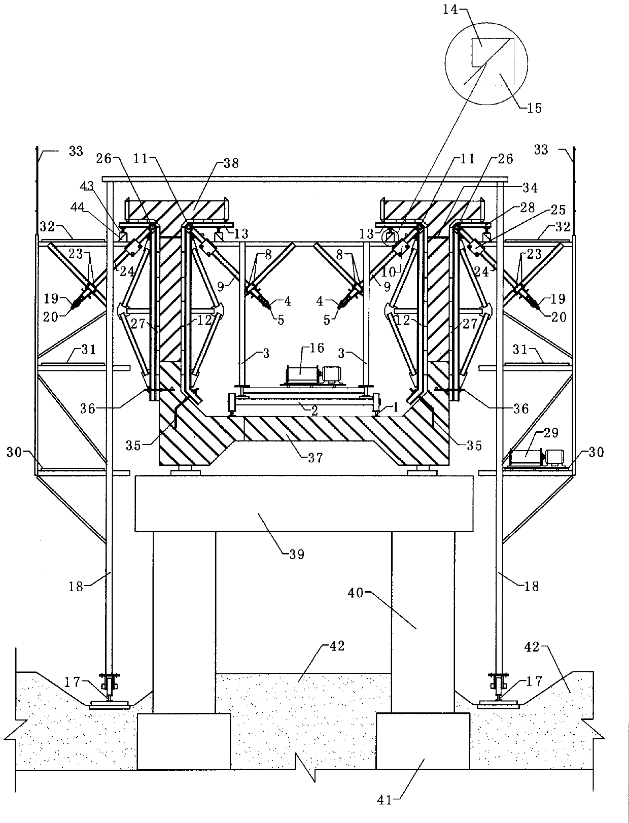 Rectangular aqueduct construction steel mould trolley