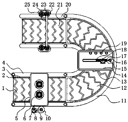 High-molecular composite material-used transportation device with stable structure and heat conduction function