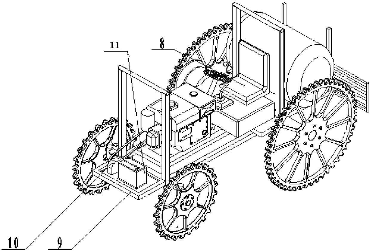 Agricultural pesticide spraying device applicable to large plantation bases