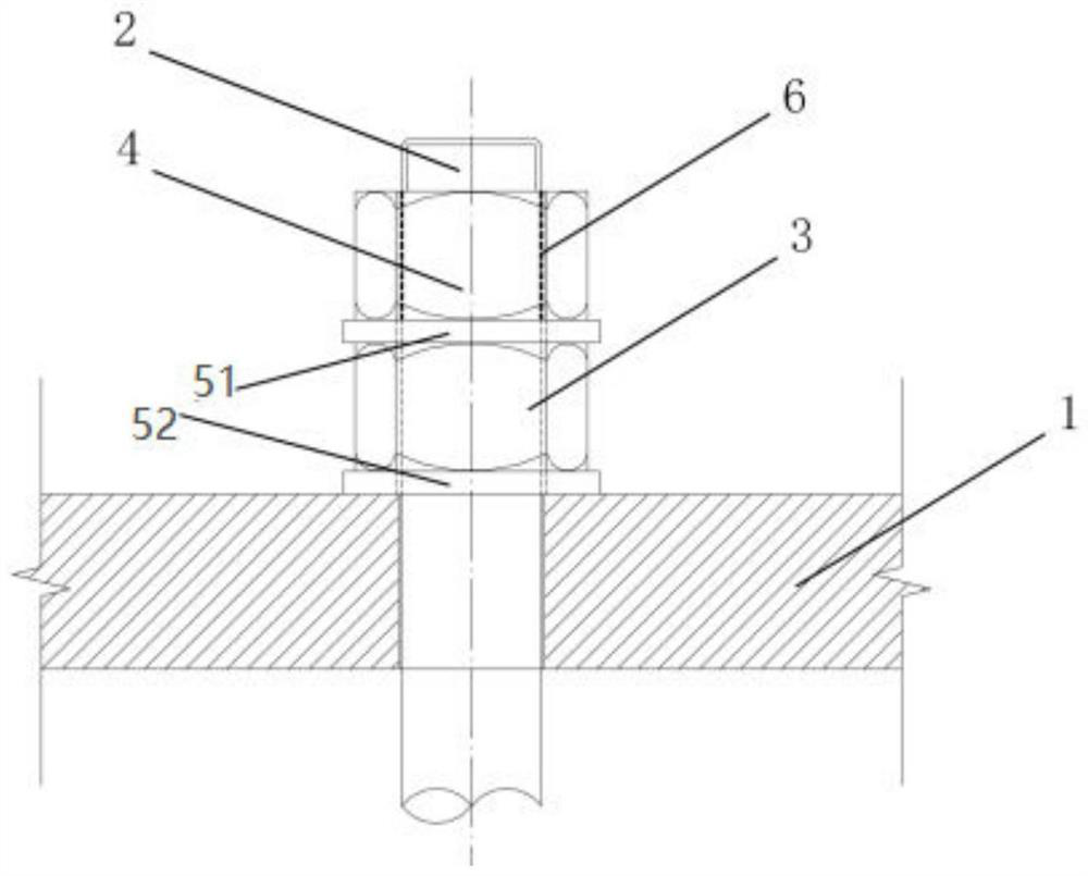 Double-nut lock bolt set and construction method