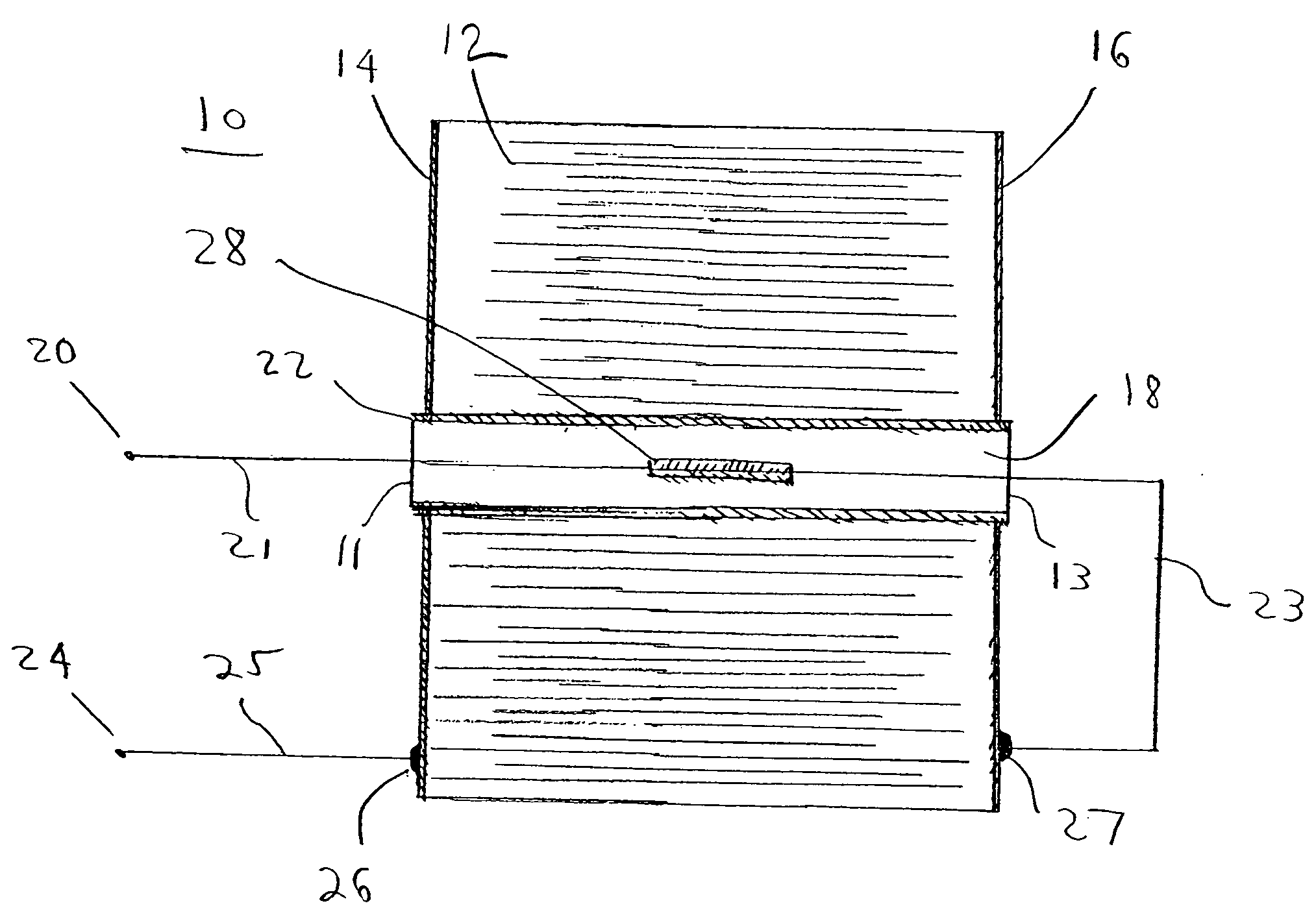 Wound capacitor having a thermal disconnect at a hot spot