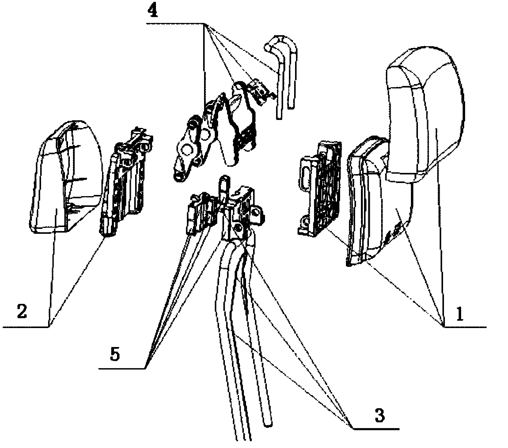 Active headrest with hinge structure