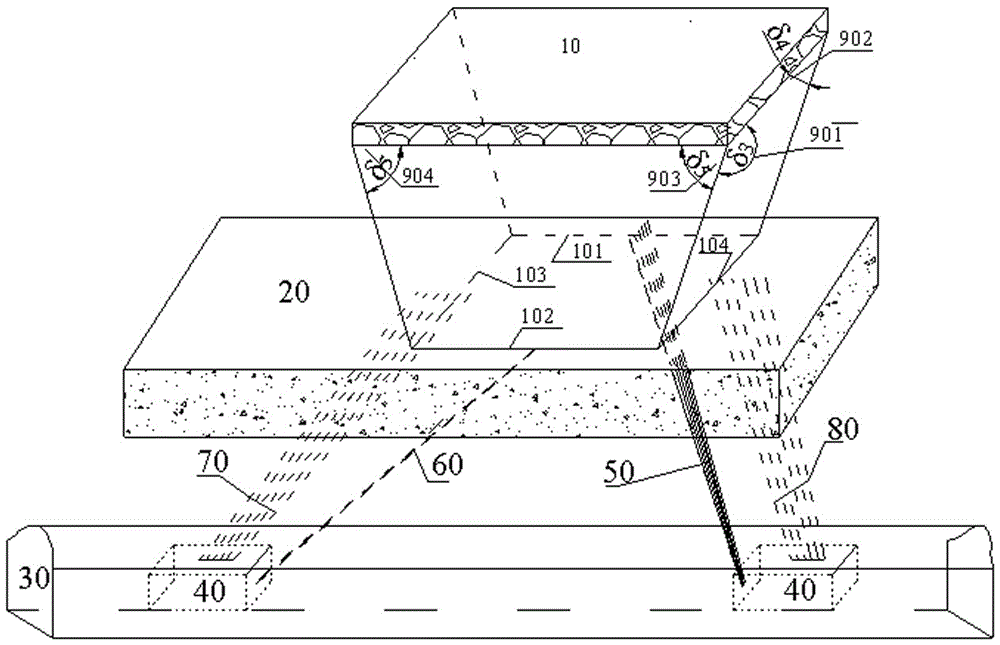 Multi-borehole information protecting layer mining pressure relief range actual measurement method