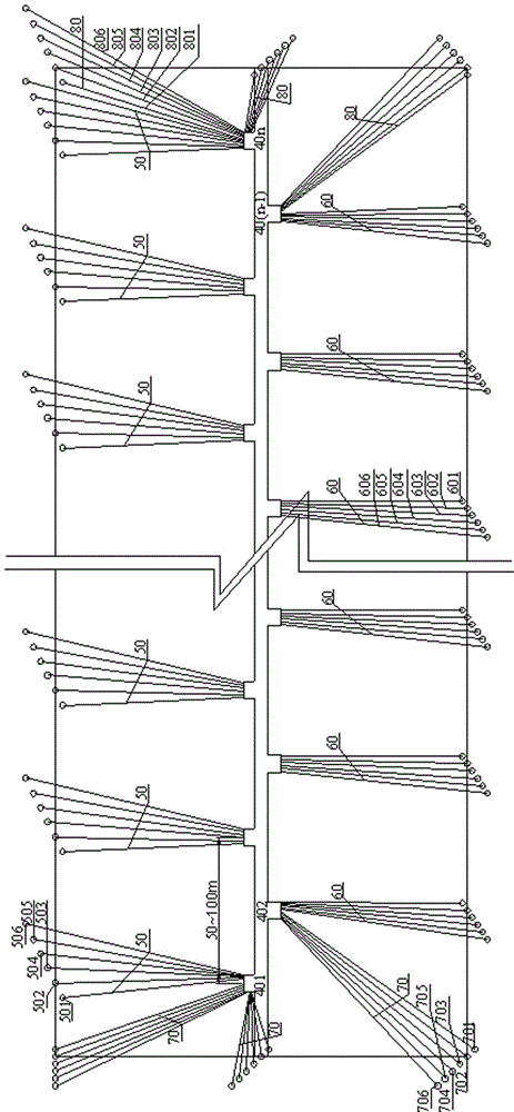 Multi-borehole information protecting layer mining pressure relief range actual measurement method