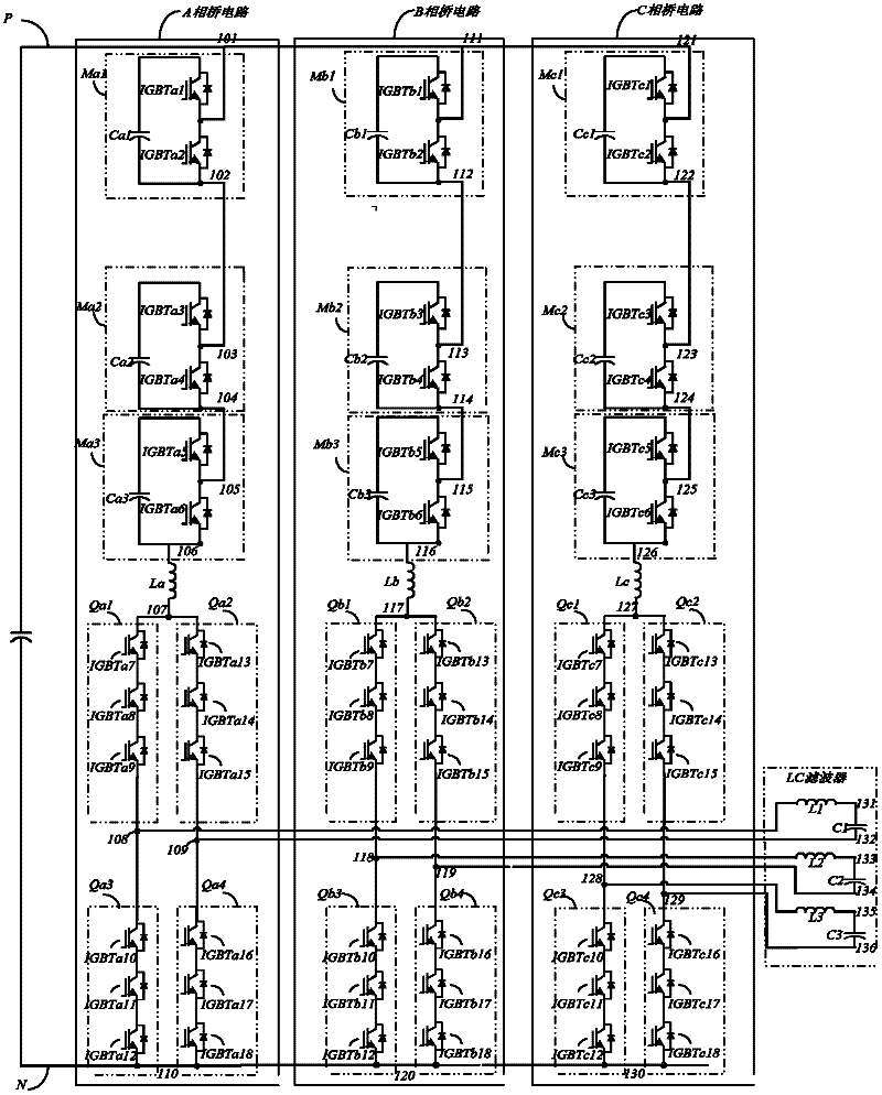 Hybrid multilevel current conversion circuit topology structure and control method thereof