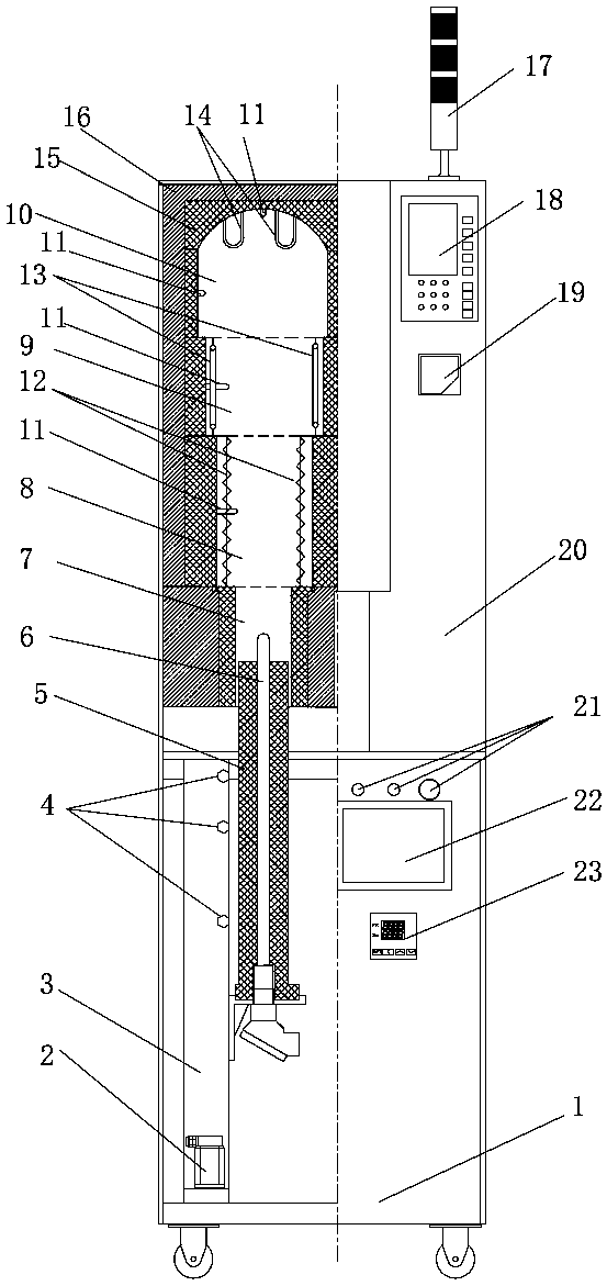 Rapid sintering furnace for metallic oxide ceramic material and sintering process of rapid sintering furnace