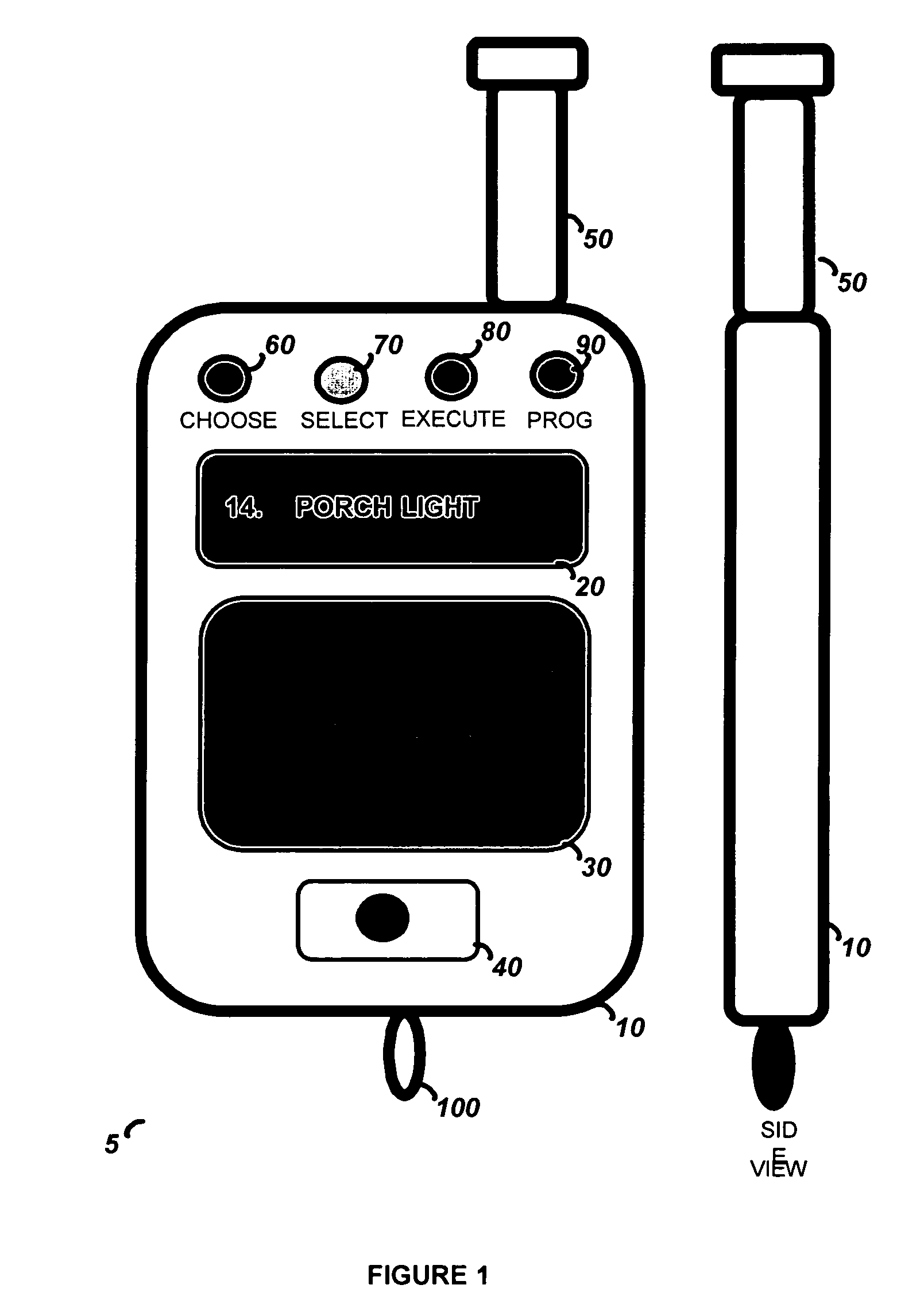 Touchscreen device for controlling a security system