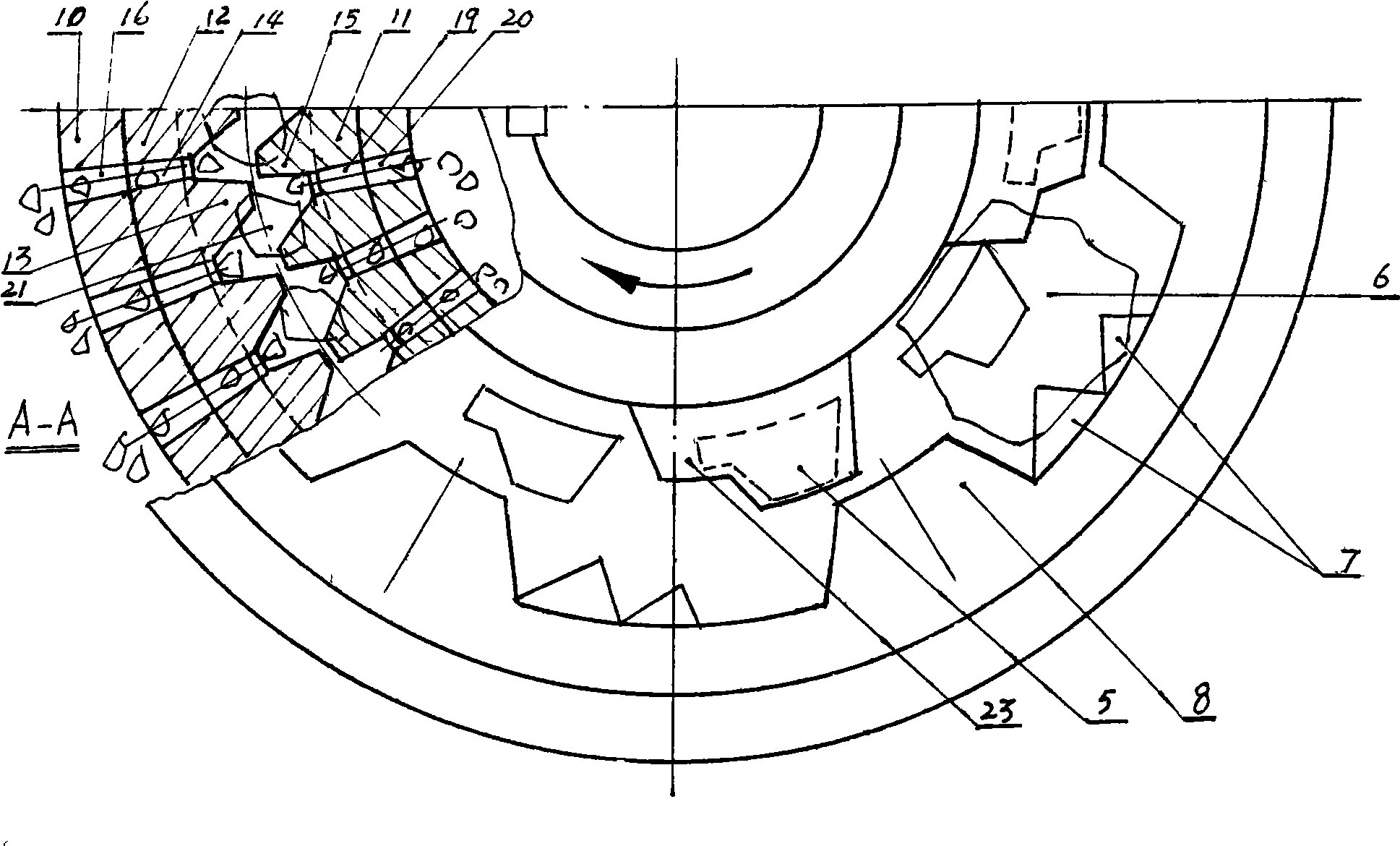 Compound tooth-shaped conical broken grinding head with point press teeth and long strip sieve pores