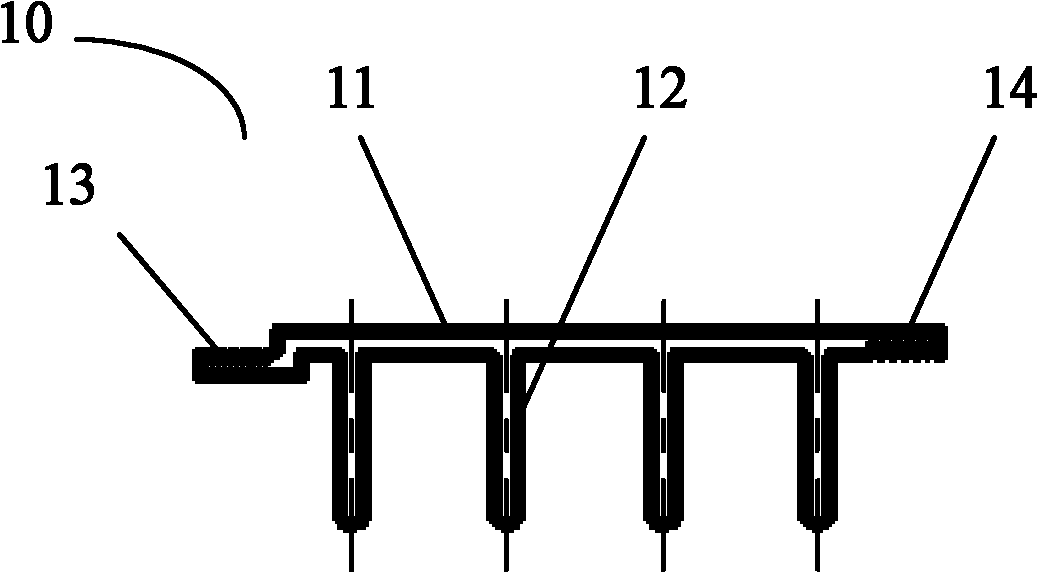 Die for strips of winding pipes