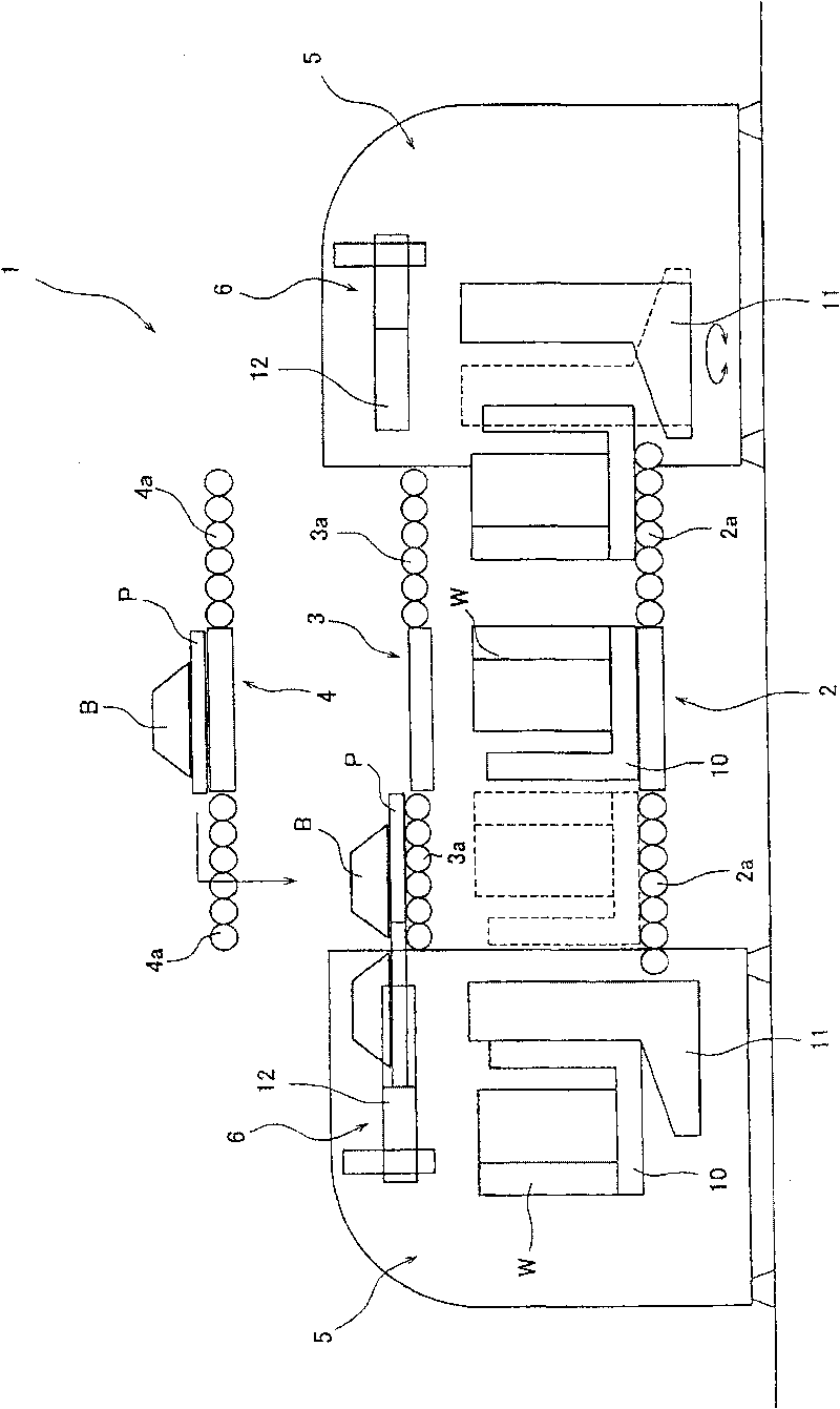 Work assembling device and assembling method