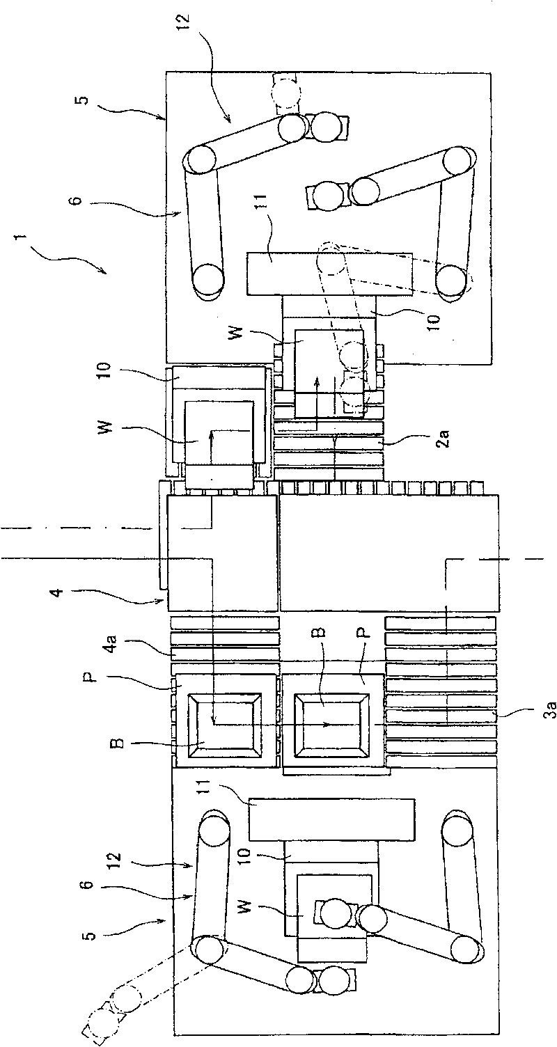 Work assembling device and assembling method