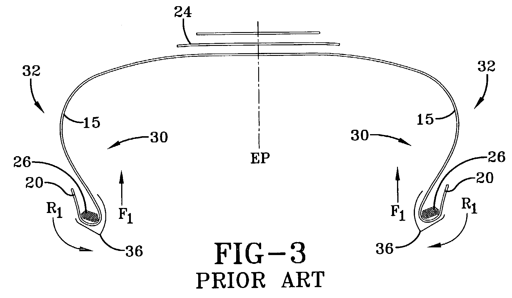 Tire with outside-in ply construction