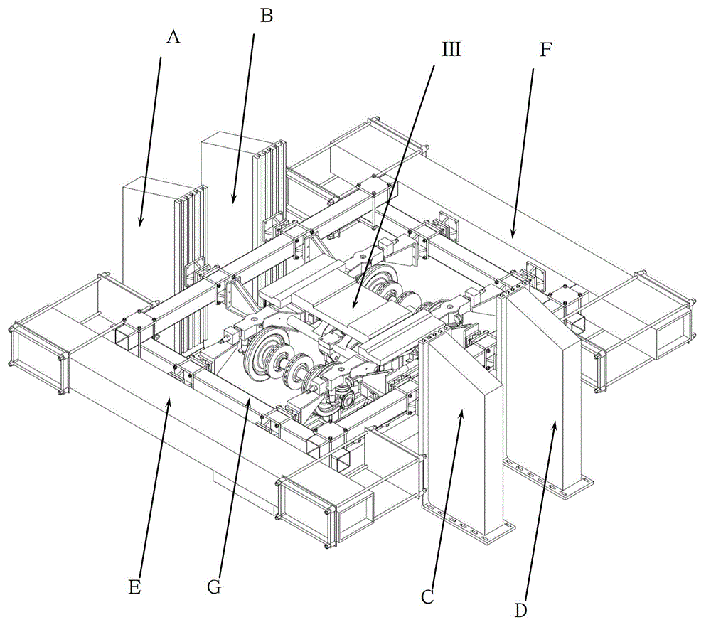 Architecture locating device for bogie parameter test bench