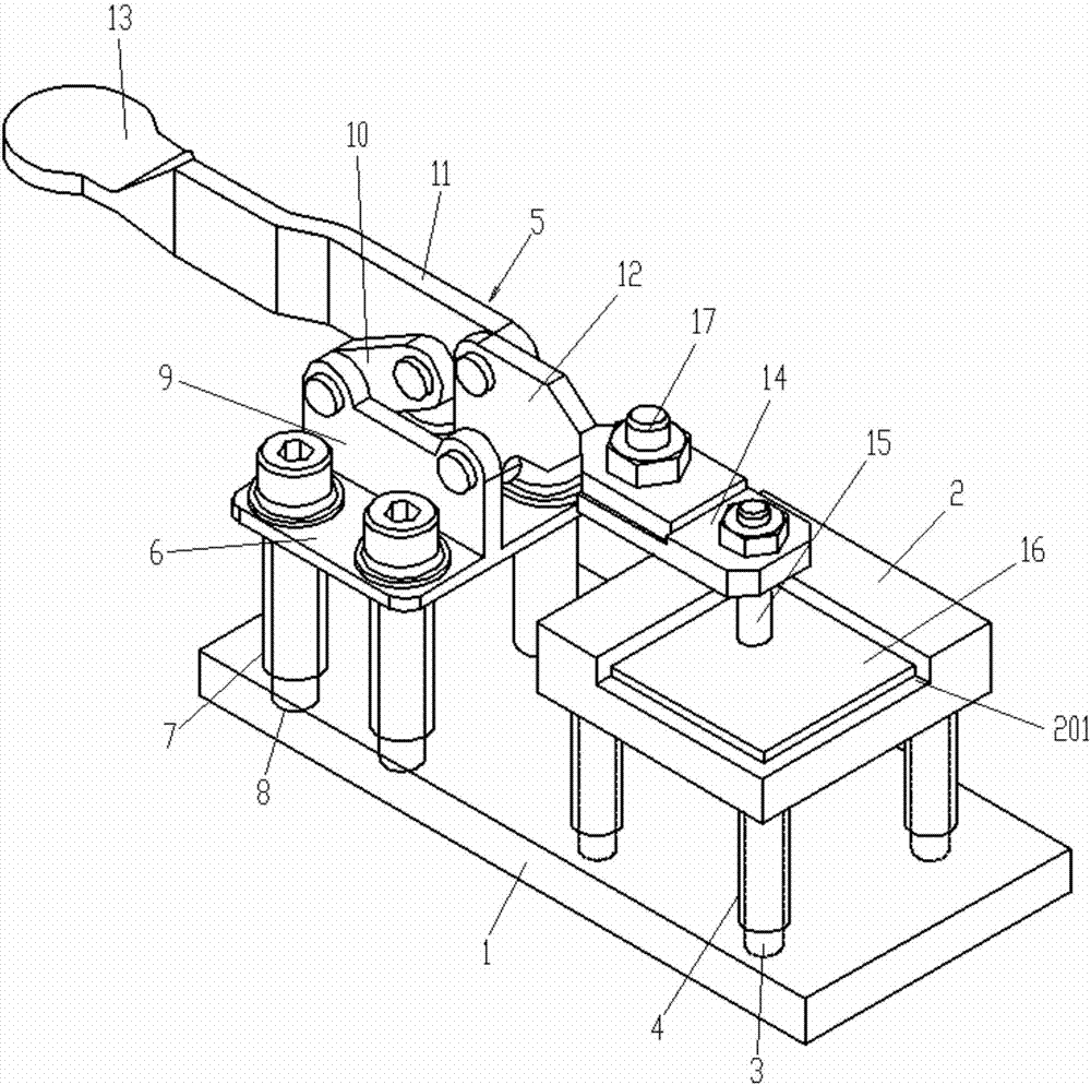 Positioning and clamping device for fixing small-size workpiece