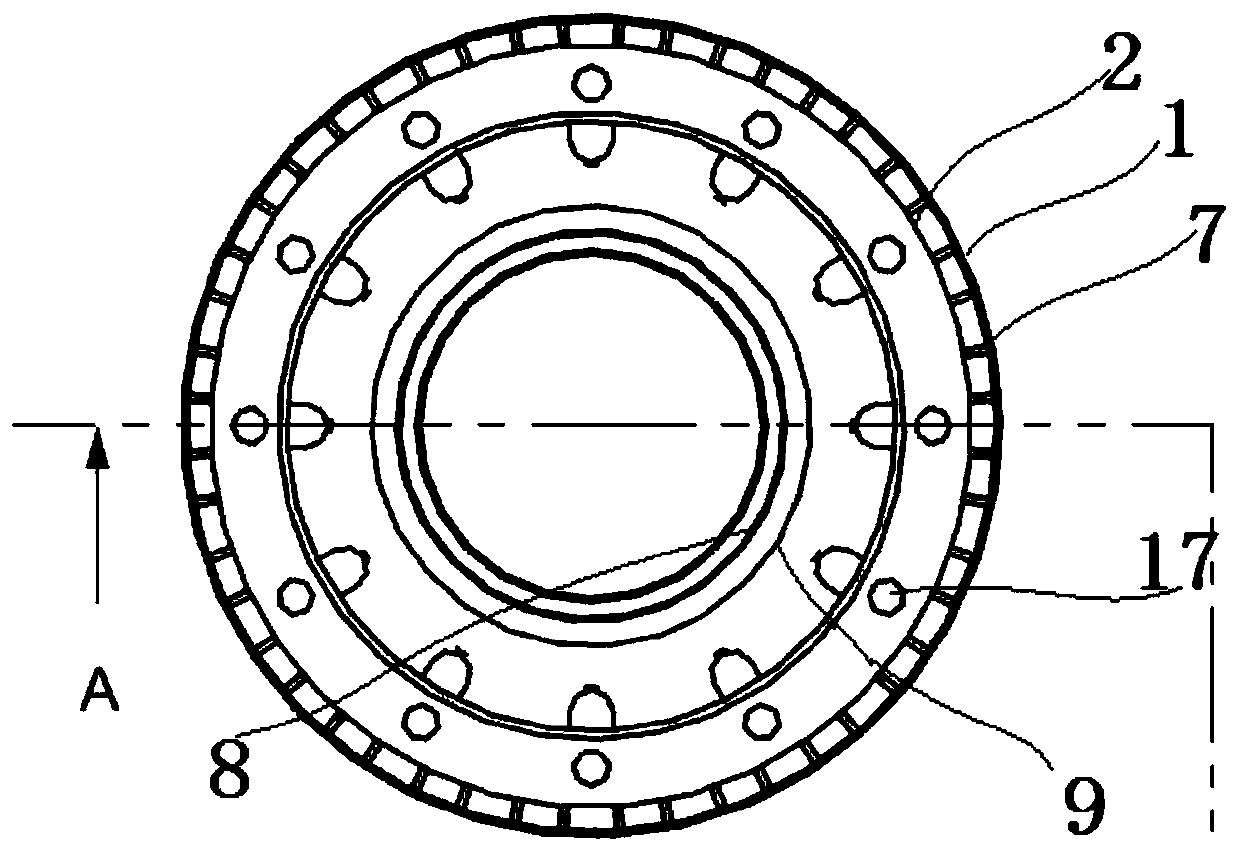 Secondary-flow evaporation tube type combustion chamber structure