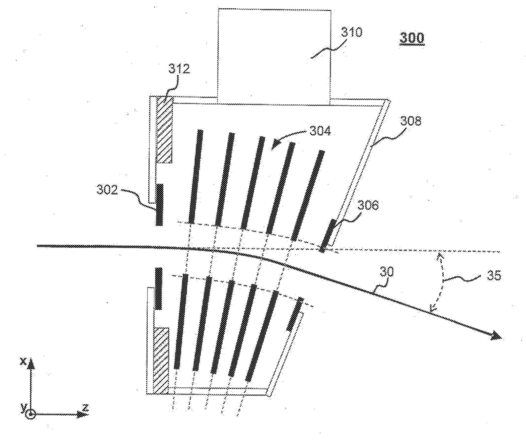 System and method for controlling deflection of a charged particle beam within a graded electrostatic lens