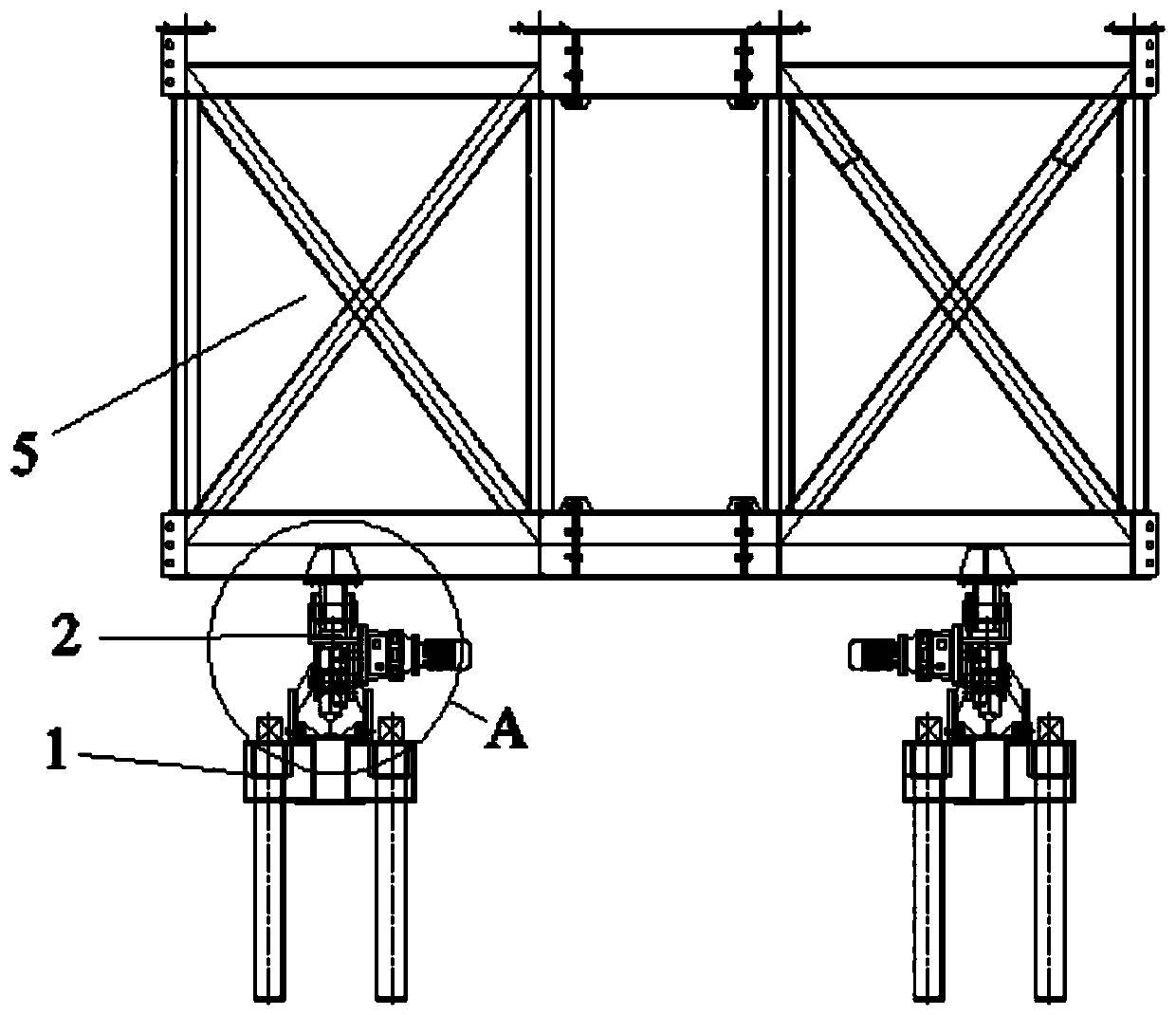 Walking system of immersed tube tunnel formworks, system and implement method of immersed tube tunnel formworks