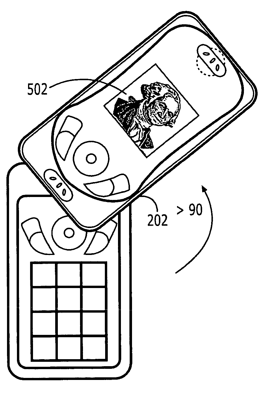 Communication device with rotating housing