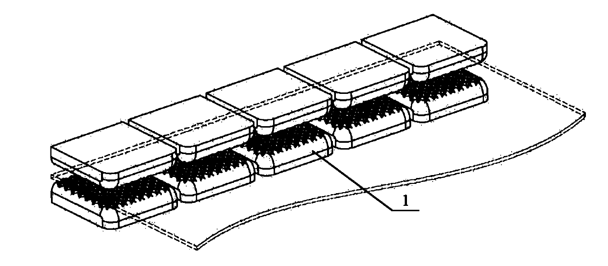 Material clamping block for multi-clamp type stretch forming machine