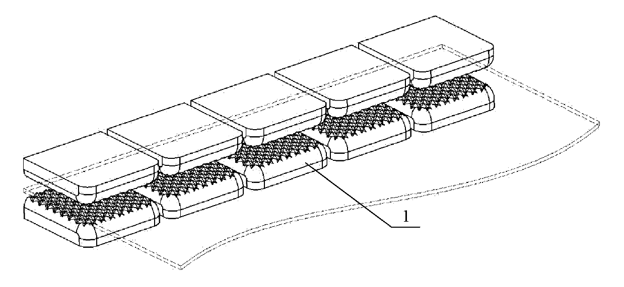 Material clamping block for multi-clamp type stretch forming machine