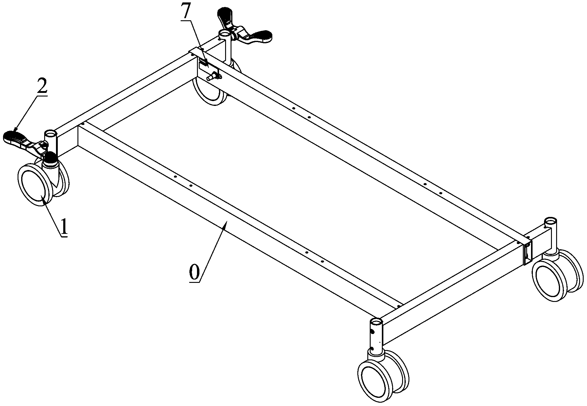 Hospital bed brake warning mechanism and hospital bed with same