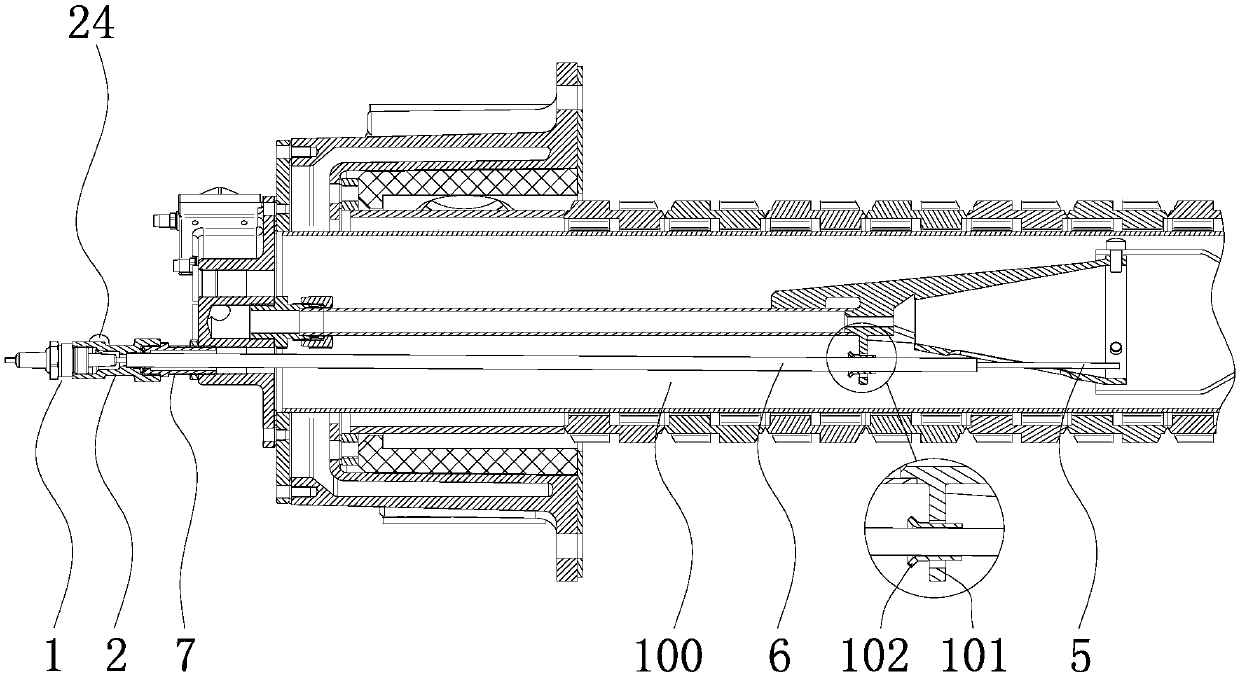 Novel self-cooling electrode applied to industrial burner