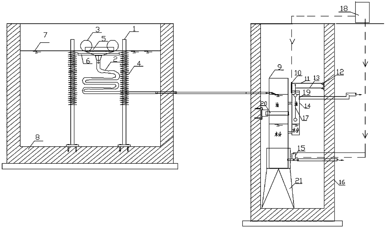 High-low groove type oil-stain floating collection system