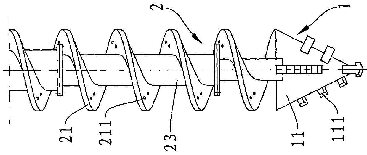 Long-spiral replaceable and extruded borehole construction