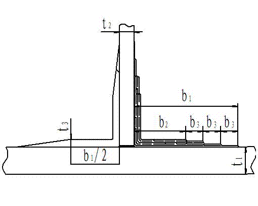 Connecting structure and connection processing process of web plates of ferry glass reinforced plastic boat