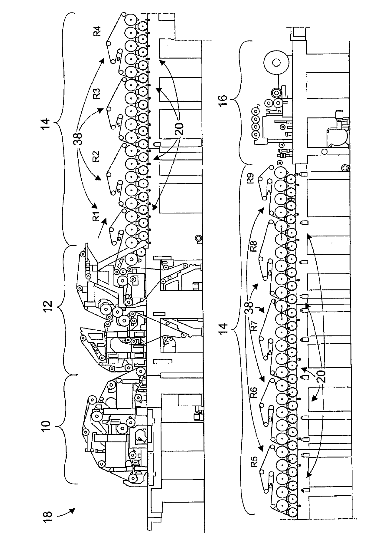 Method and arrangement in tail threading of a web in the dryer section of a fiber web machine