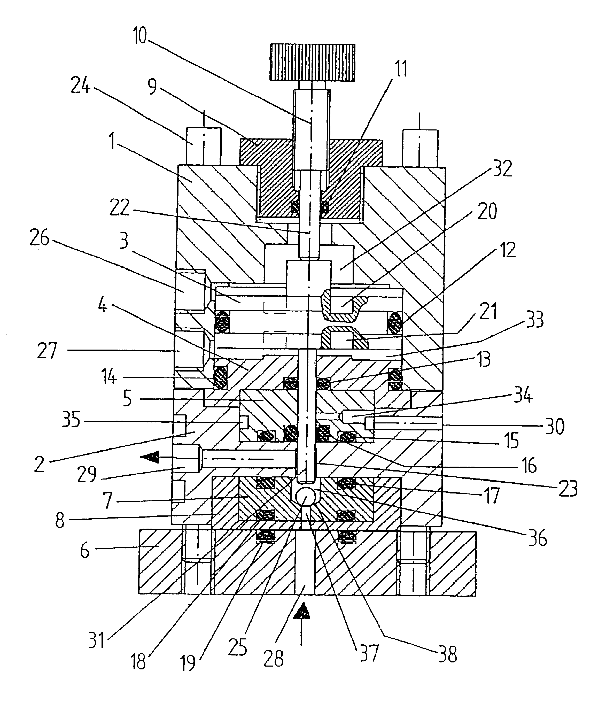 Modular, pneumatically operated control valve