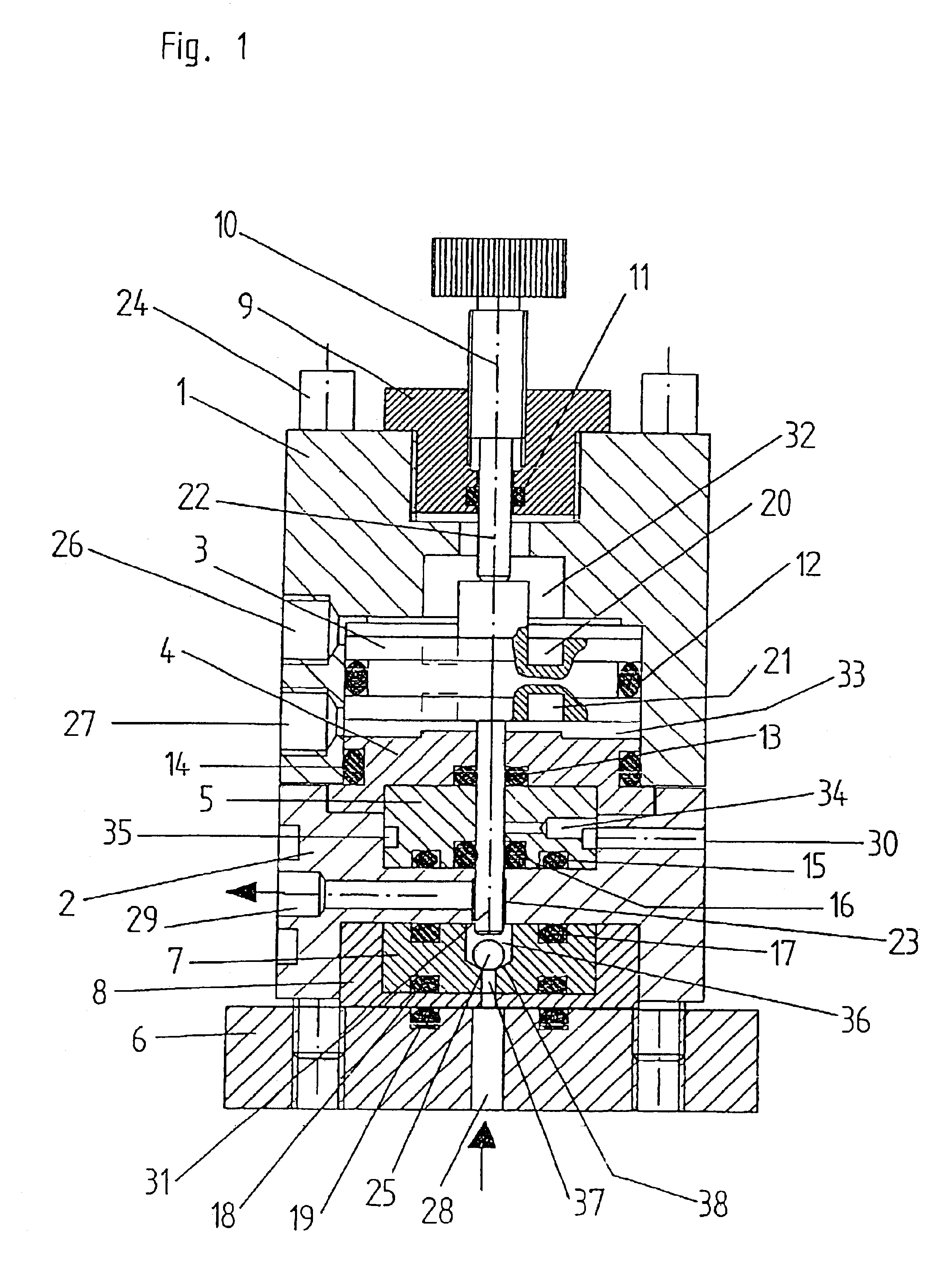 Modular, pneumatically operated control valve