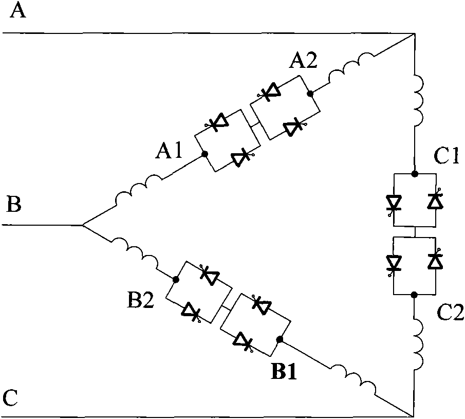 Reconstruction configuration method of thyristor controlled reactor (TCR) valve block