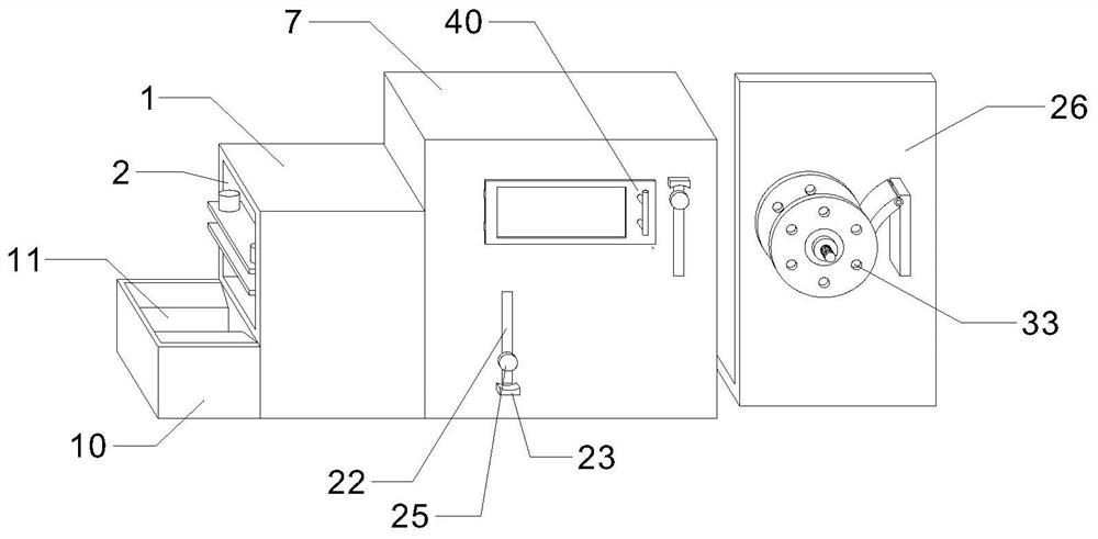 Winding type material collection device for lead frame production and working method of winding type material collection device