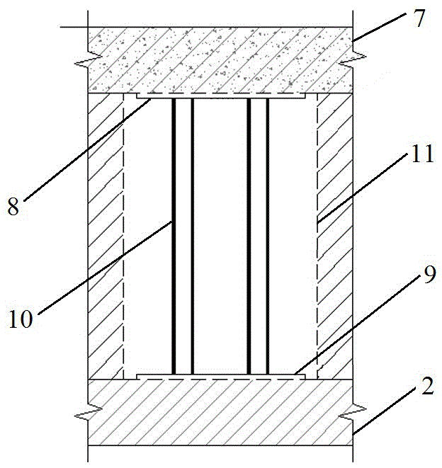 Construction method of newly added shock insulation layer with brick-concrete structure