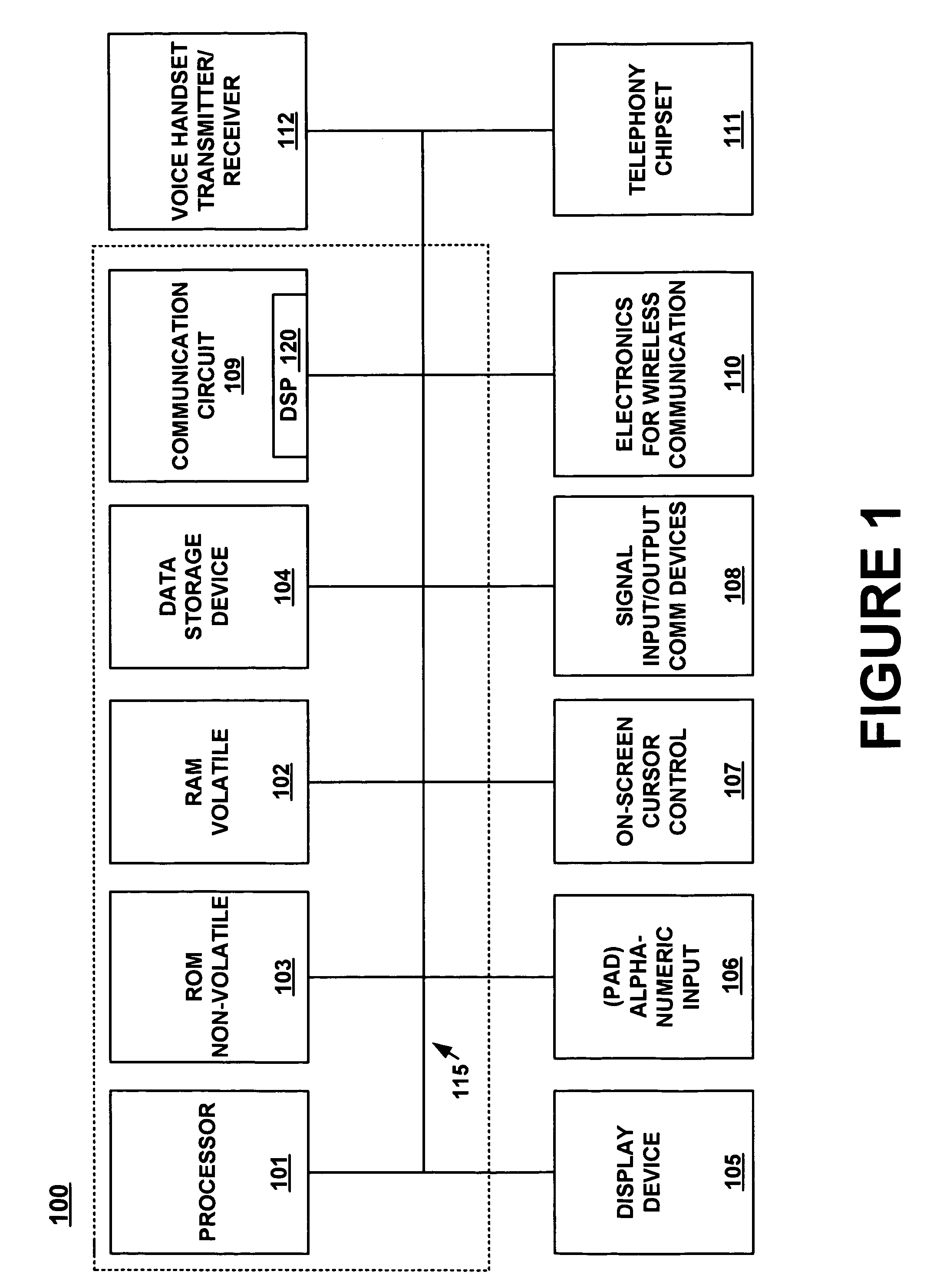 Compact removable voice handset for an integrated portable computer system/mobile phone