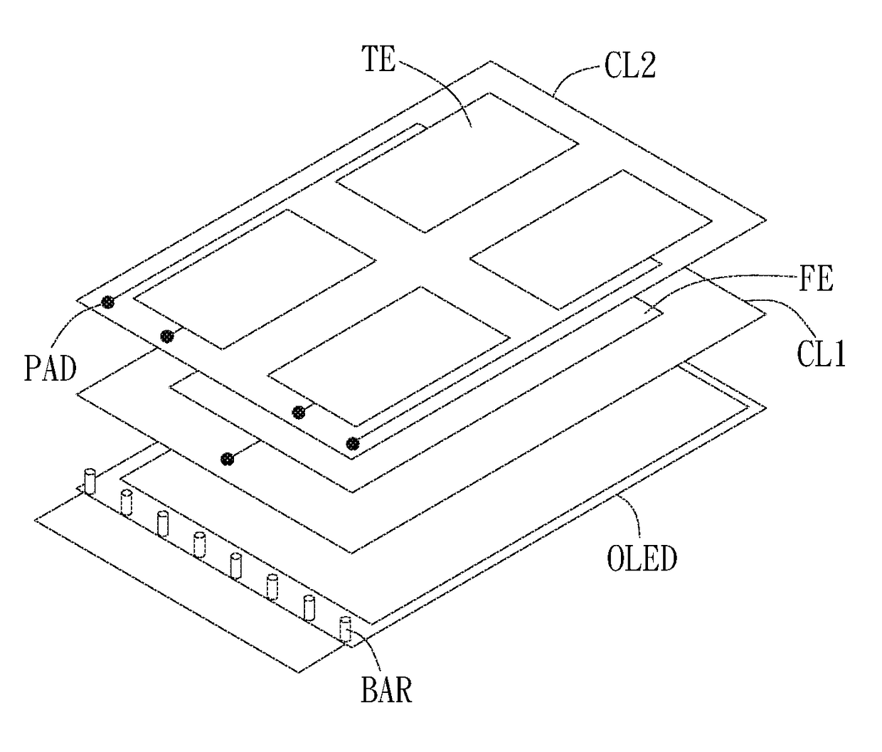 Capacitive force sensing touch panel