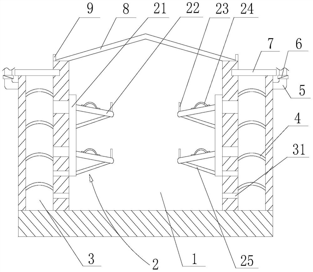 Cable trench structure beneficial to slowing down cable corrosion