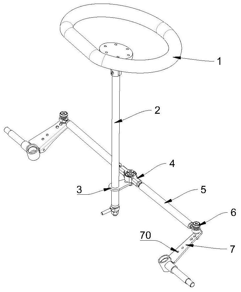 A two-way connection joint bearing steering system