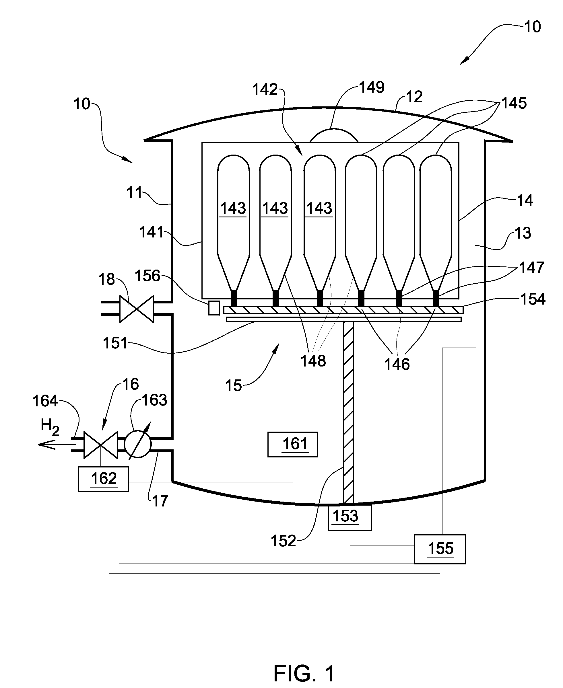 Apparatus for storage and liberation of compressed hydrogen gas in microcylindrical arrays and system for filling the microcylindrical arrays