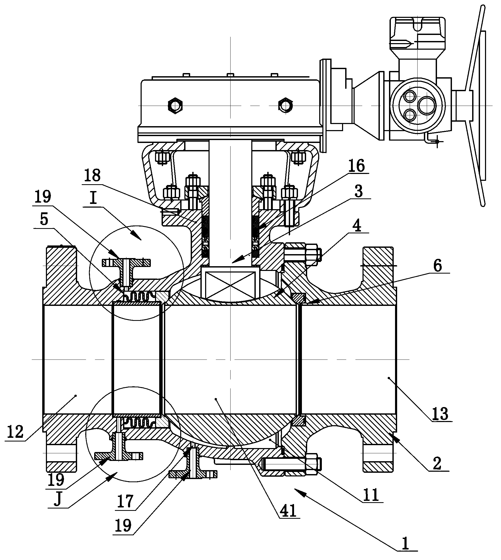 Ball valve used for high-temperature easily-coking medium