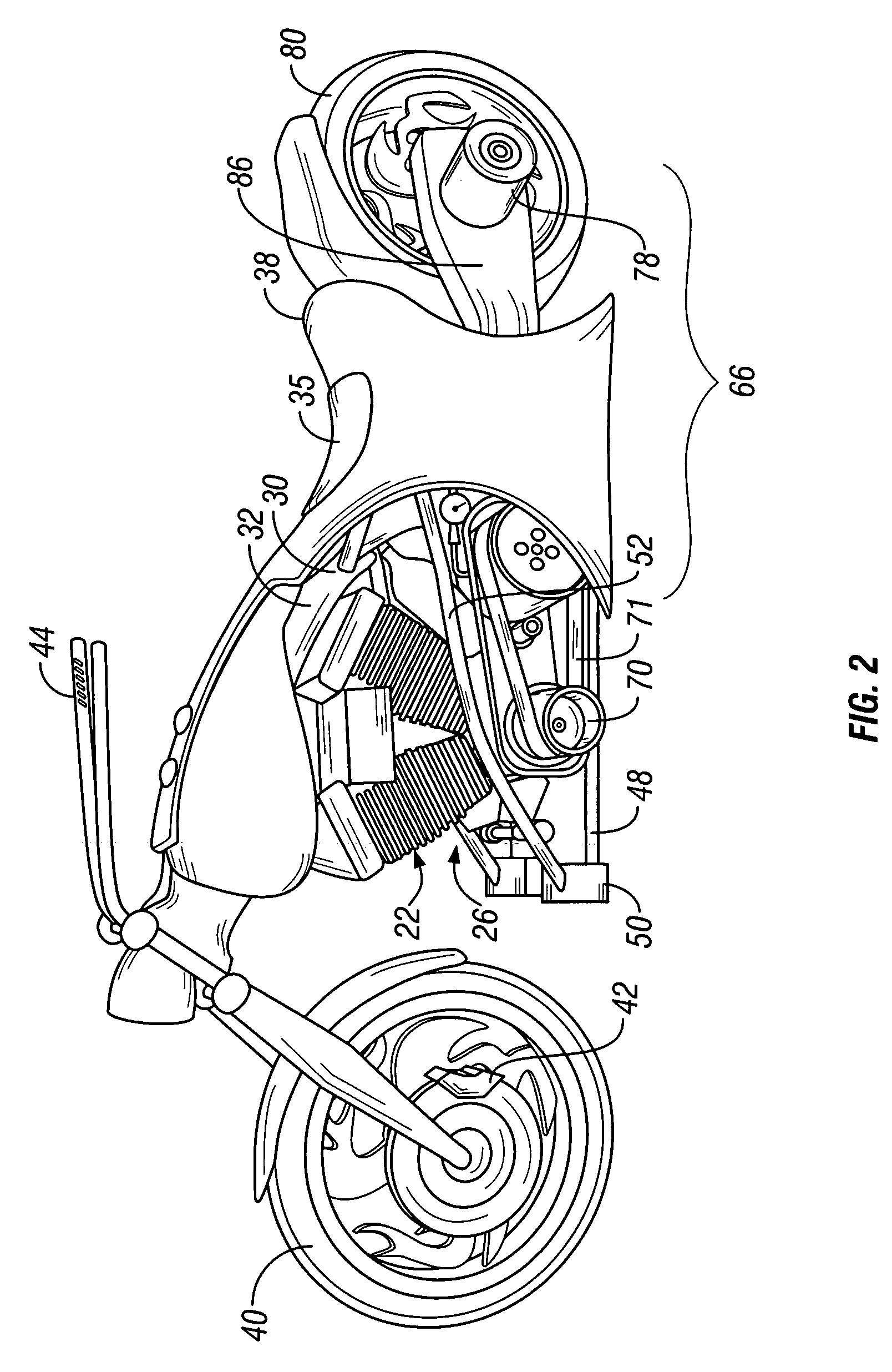 Motorcycle including a unique frame and drive unit