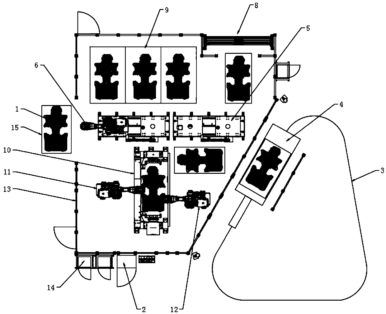 Visual guiding gluing system for battery case