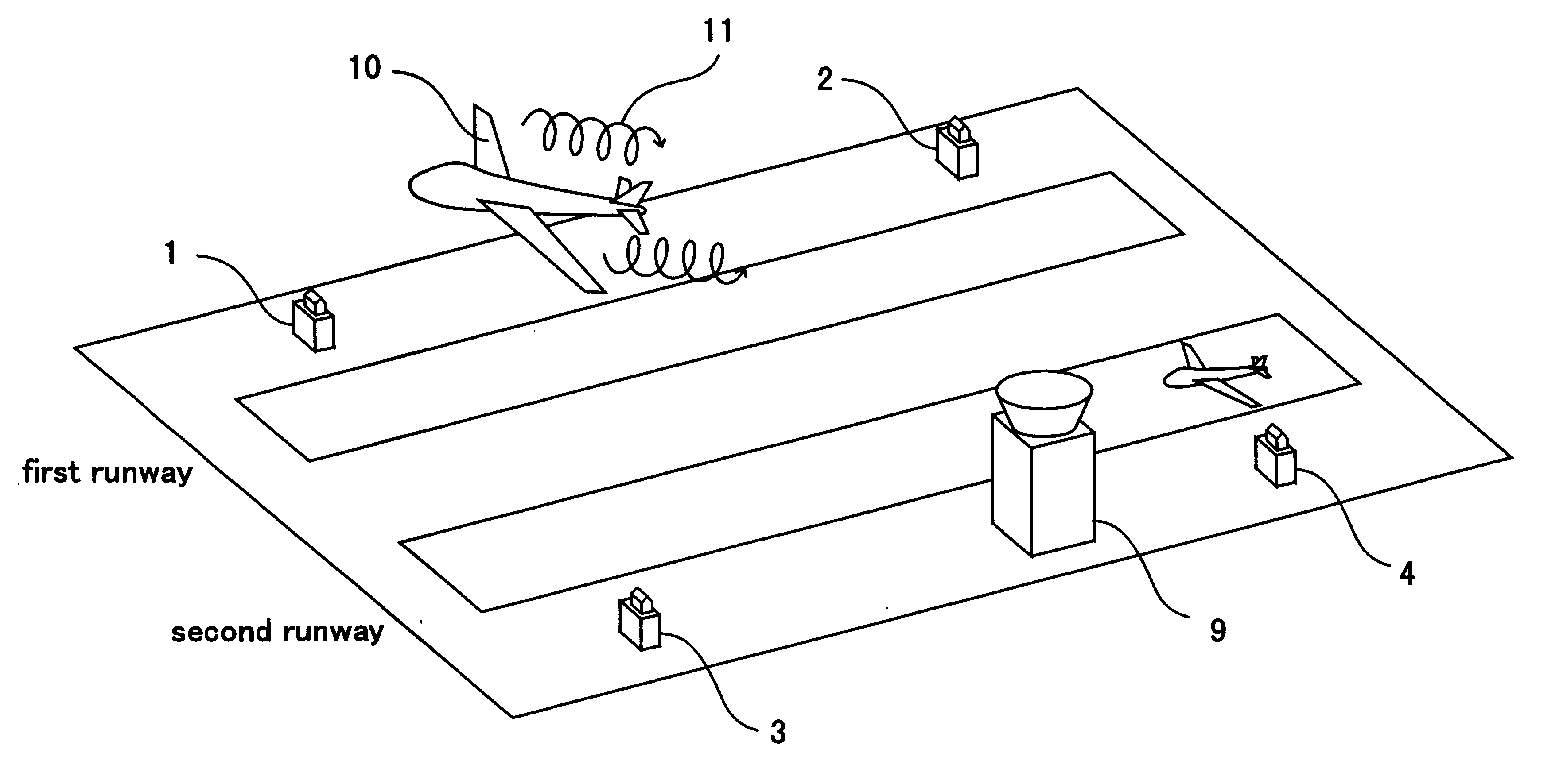 Wake turbulence detecting system