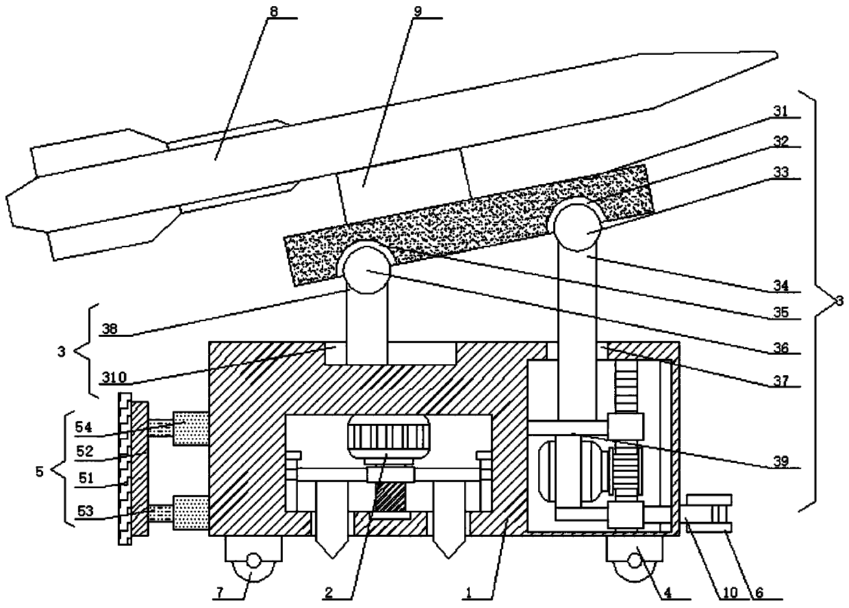 Angle-changeable fixing device based on missile launching