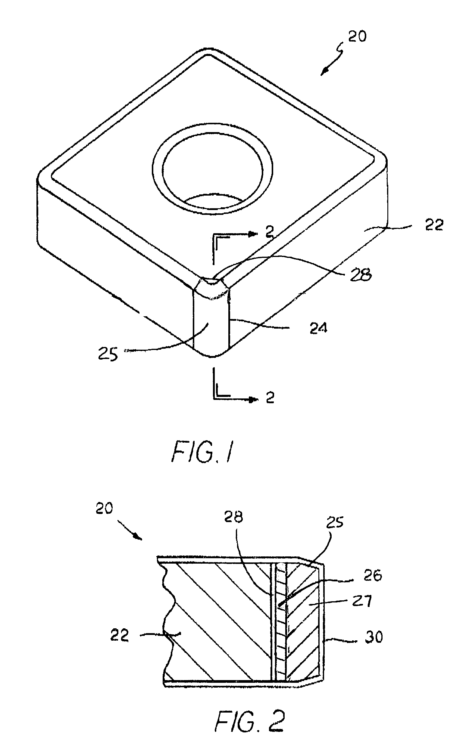 Coated cutting tool with brazed-in superhard blank