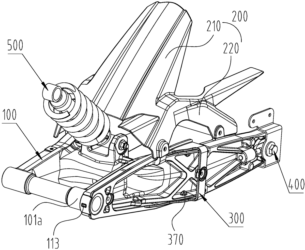 Motorcycle rear vehicle body structure