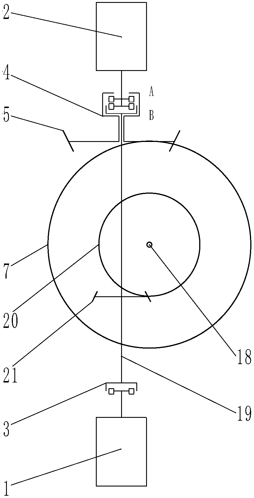 Cross shaft type electric transmission track-laying vehicle differential traveling device driven by two motors