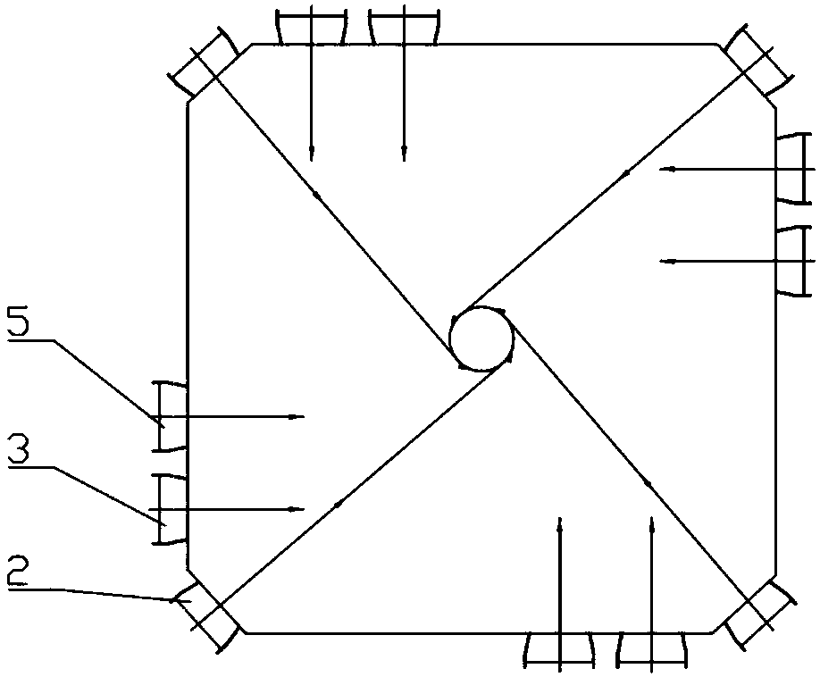 Low-nitrogen combustion device for coal powder gasification combustion and combustion method